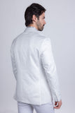 Barabas Wholesale Men's Floral Design Luxury Prom Notch Lapel Blazer 5BL01 White