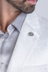 Barabas Wholesale Men's Floral Design Luxury Prom Notch Lapel Blazer 5BL01 White