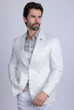 Barabas Wholesale Men's Floral Design Luxury Prom Notch Lapel Blazer 5BL01 White