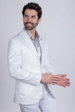 Barabas Wholesale Men's Floral Design Luxury Prom Notch Lapel Blazer 5BL01 White