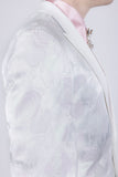 Barabas Wholesale Men's Floral Shiny Design Luxury Peak Lapel Blazer 5BL02 White