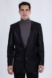 Barabas Wholesale Men's Rhinestone Design Luxury Prom Collarless Blazer 5BL03 Black Black