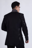 Barabas Wholesale Men's Rhinestone Design Luxury Prom Collarless Blazer 5BL03 Black Black