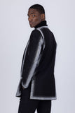 Barabas Wholesale Men's Rhinestone Design Luxury Prom Collarless Blazer 5BL03 Black Silver