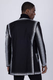 Barabas Wholesale Men's Rhinestone Design Luxury Prom Collarless Blazer 5BL03 Black Silver