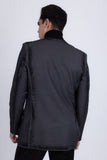 Barabas Wholesale Men's Rhinestone Design Luxury Prom Collarless Blazer 5BL03 Charcoal Black