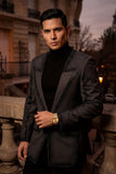 Barabas Wholesale Men's Rhinestone Design Luxury Prom Collarless Blazer 5BL03 Black Charcoal
