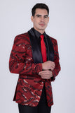 Barabas Wholesale Men's Sequin Geometric Shiny Design Shawl Lapel Blazer 5BL04 Black