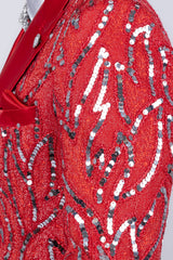 Barabas Wholesale Men's Floral Sequin Embroidered Design Peak Lapel Blazer 5BL09 Red