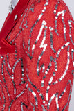 Barabas Wholesale Men's Floral Sequin Embroidered Design Peak Lapel Blazer 5BL09 Red