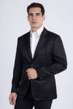 Barabas Wholesale Men's Matte Notch Lapel Casual Blazer 5BL11 Black