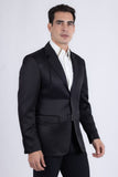 Barabas Wholesale Men's Matte Notch Lapel Casual Blazer 5BL11 Black