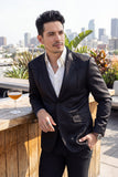 Barabas Wholesale Men's Matte Notch Lapel Casual Blazer 5BL11 Black