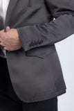 Barabas Wholesale Men's Matte Notch Lapel Casual Blazer 5BL11 Charcoal