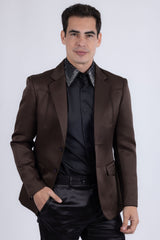 Barabas Men's Matte Notch Lapel Casual Blazer 5BL11 Coffee