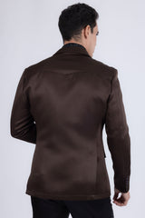 Barabas Wholesale Men's Matte Notch Lapel Casual Blazer 5BL11 Coffee