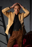 Barabas Wholesale Men's Matte Notch Lapel Casual Blazer 5BL11 Gold
