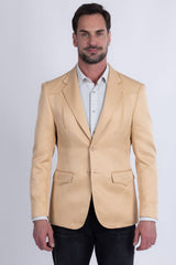 Barabas Wholesale Men's Matte Notch Lapel Casual Blazer 5BL11 Beige
