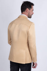 Barabas Wholesale Men's Matte Notch Lapel Casual Blazer 5BL11 Brown