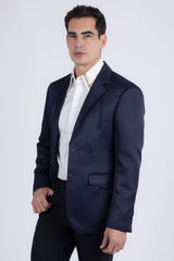 Barabas Wholesale Men's Matte Notch Lapel Casual Blazer 5BL11 Navy
