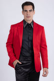 Barabas Wholesale Men's Matte Notch Lapel Casual Blazer 5BL11 Red