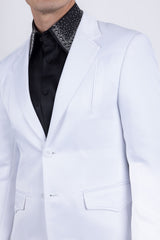 Barabas Wholesale Men's Matte Notch Lapel Casual Blazer 5BL11 White