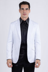Barabas Wholesale Men's Matte Notch Lapel Casual Blazer 5BL11 White