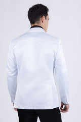 Barabas Wholesale Men's Matte Notch Lapel Casual Blazer 5BL11 White