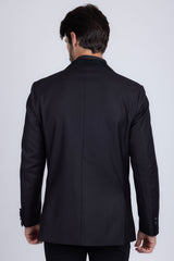 Barabas Wholesale Men's Rhinestone Geometric Design Peak Lapel Blazer 5BL12 Black