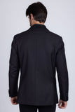 Barabas Wholesale Men's Rhinestone Geometric Design Peak Lapel Blazer 5BL12 Black
