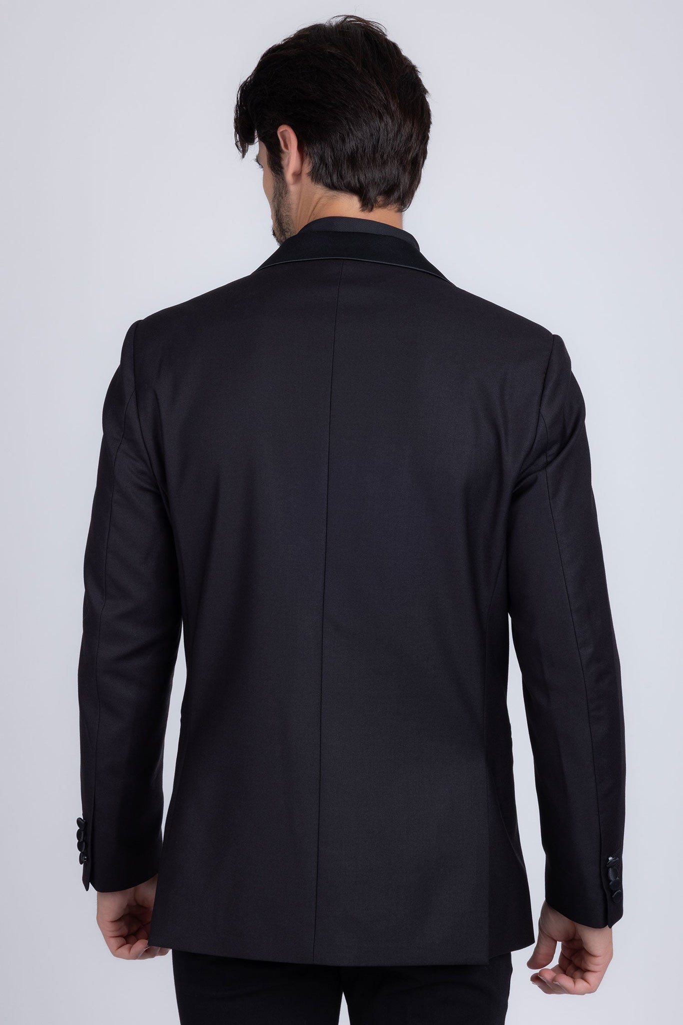 Barabas Wholesale Men's Rhinestone Geometric Design Peak Lapel Blazer 5BL12 Black