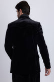 Barabas Wholesale Men's Velvet Shiny Design Notch Lapel Blazer 5BL13 Black
