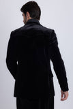 Barabas Wholesale Men's Velvet Shiny Design Notch Lapel Blazer 5BL13 Black