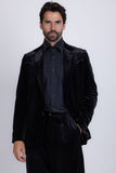 Barabas Wholesale Men's Velvet Shiny Design Notch Lapel Blazer 5BL13 Black