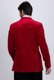 Barabas Wholesale Men's Velvet Shiny Design Notch Lapel Blazer 5BL13 Red