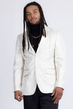 Barabas Wholesale Men's Shiny Geometric Design Notch Lapel Blazer 5BL17 White Gold