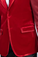 Barabas Wholesale Men's Velvet Shiny Design Notch Lapel Blazer 5BL18 Red