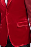 Barabas Wholesale Men's Velvet Shiny Design Notch Lapel Blazer 5BL18 Red
