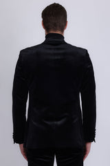 Barabas Wholesale Men's Pearl Geometric Design Peak Lapel Blazer 5BL19 Black Gold