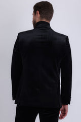 Barabas Wholesale Men's Pearl Geometric Design Peak Lapel Blazer 5BL19 Black Silver