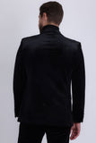 Barabas Wholesale Men's Pearl Geometric Design Peak Lapel Blazer 5BL19 Black Silver