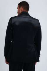 Barabas Wholesale Men's Velvet Rhinestones Design Peak Lapel Blazer 5BL20 Black Black