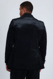 Barabas Wholesale Men's Velvet Rhinestones Design Peak Lapel Blazer 5BL20 Black Black