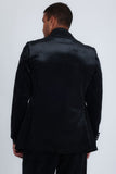 Barabas Wholesale Men's Velvet Rhinestones Design Peak Lapel Blazer 5BL20 Black Black