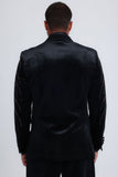 Barabas Wholesale Men's Velvet Rhinestones Design Peak Lapel Blazer 5BL20 Black Gold
