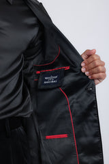 Barabas Wholesale Men's Velvet Rhinestones Design Peak Lapel Blazer 5BL20 Black Gold