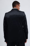 Barabas Wholesale Men's Velvet Rhinestones Design Peak Lapel Blazer 5BL20 Black Silver