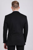 Barabas Wholesale Men's Brushed Cotton Notch Lapel Casual Blazer 5BL200 Black