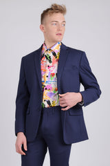 Barabas Wholesale Men's Brushed Cotton Notch Lapel Casual Blazer 5BL200 Navy