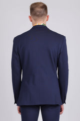 Barabas Wholesale Men's Brushed Cotton Notch Lapel Casual Blazer 5BL200 Navy